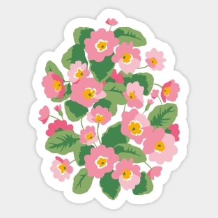 Blooming pink primrose Sticker